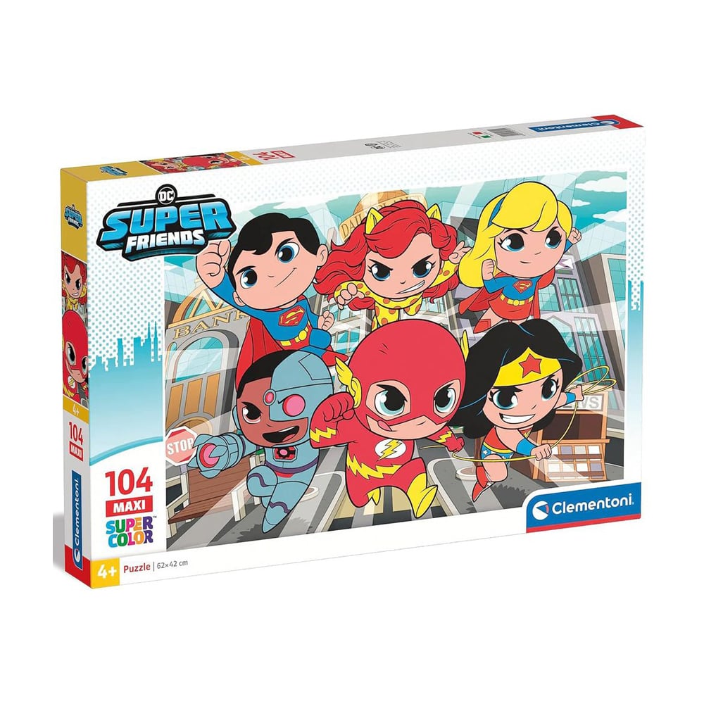 Пазли Clementoni серії Maxi DC Super Friends, 62*42 см, від 4 років, 104 елементи (25720)